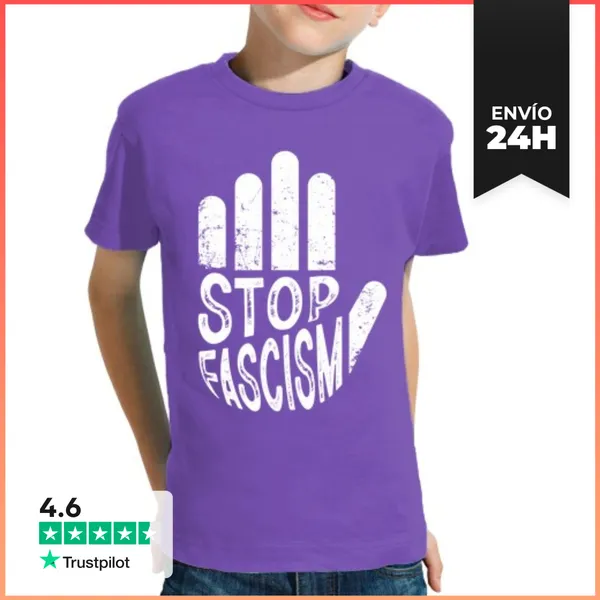 Camiseta Clásica Para Niños STOP FASCISM WHITE LaTostadora
