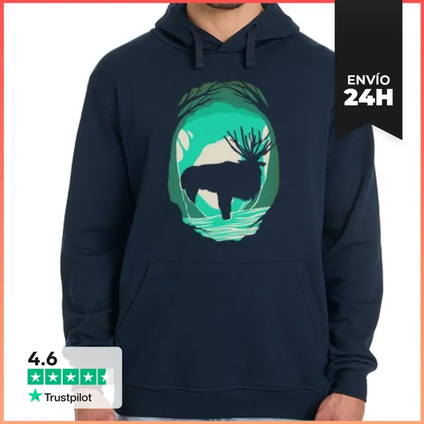 Sudadera Unisex Con Capucha Ciervo Espíritu Princesa Mononoke