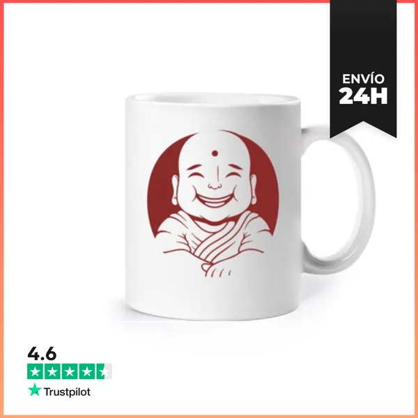 Taza Happy Monk Buddha Face Design LaTostadora
