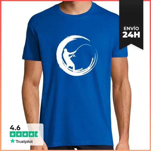 Camiseta Hombre Clásica Pescador Pescador Caña De Pescar