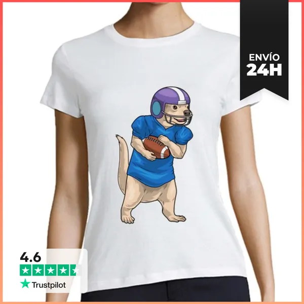 Camiseta Mujer Clásica Nutria Fútbol Americano Deportes