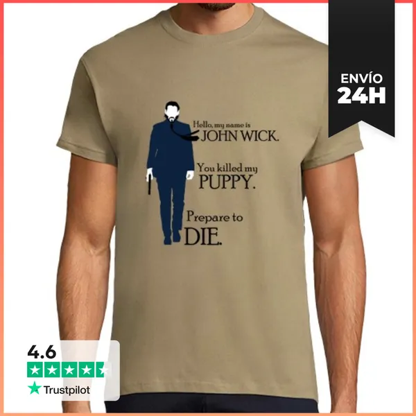 Camiseta Hombre Clásica John Wick's Warning LaTostadora
