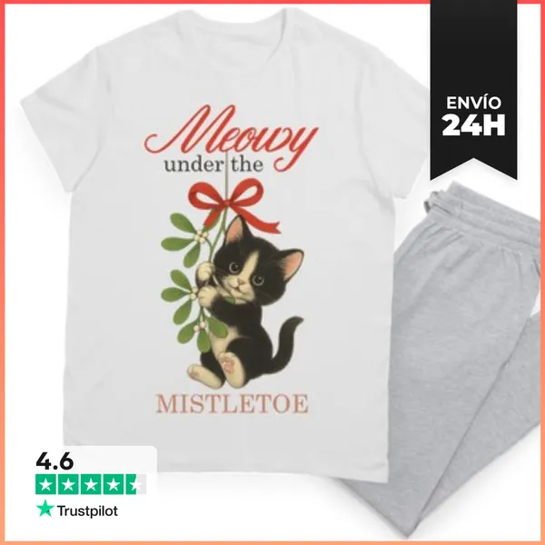 Pijama MEOWY UNDER THE MISTLETOE XMAS CAT LaTostadora