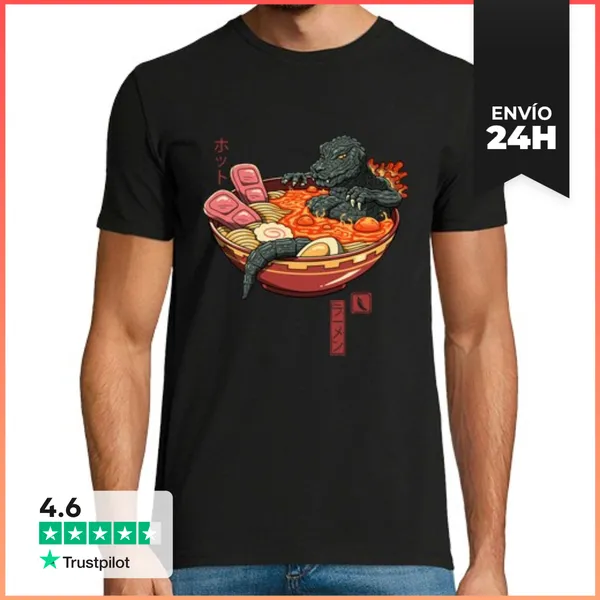 Camiseta Hombre Clásica Camisa De Rey Ramen De Lava Picante Para
