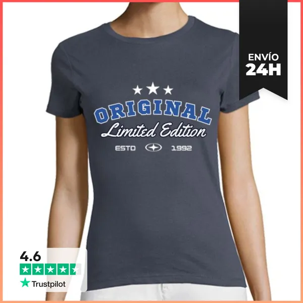 Camiseta Mujer Clásica Nacidos En 1992 Edición Limitada Vintage