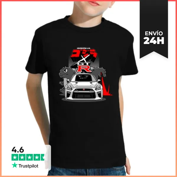 Camiseta Clásica Para Niños GTR Godzilla LaTostadora