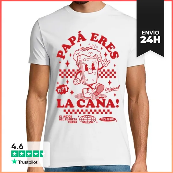 Camiseta Hombre Clásica Papá Eres La Caña Regalos Día Del Padre