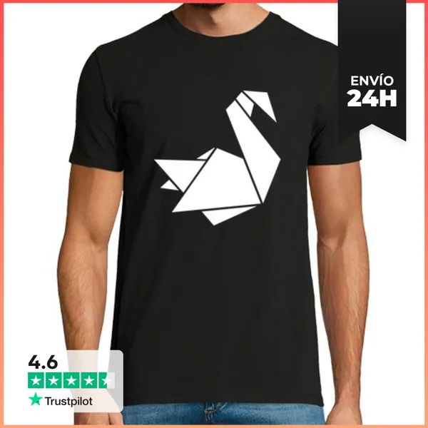 Camiseta Hombre Clásica Origami Cisne LaTostadora