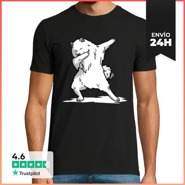 Camiseta Hombre Clásica Perro Samoyedo DAB! LaTostadora