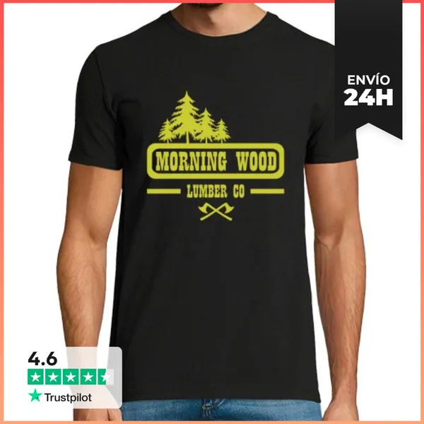 Camiseta Hombre Clásica Madera De La Mañana Lumberco. LaTostadora