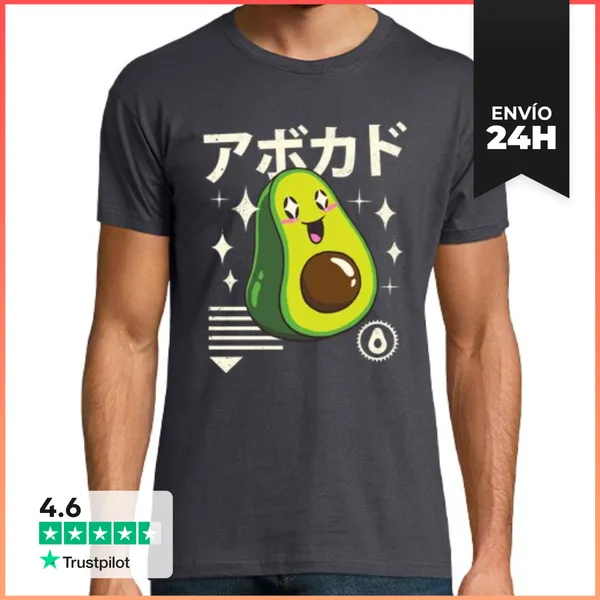Camiseta Hombre Clásica Kawaii Aguacate Camisa Para Hombre