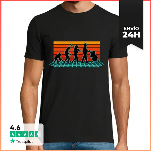 Camiseta Hombre Clásica Evolución Del Papá Regalo Día Del Padre