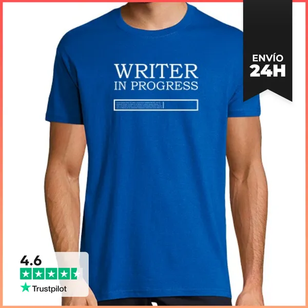 Camiseta Hombre Clásica Writer In Progress, Blanco 1 LaTostadora