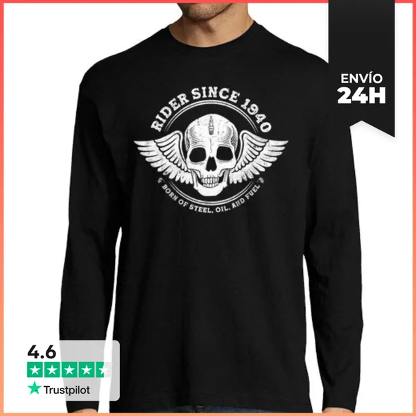 Camiseta Hombre Manga Larga Jinete Desde 1940 85 Años De Abierto