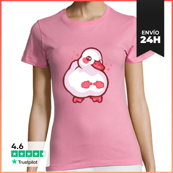 Camiseta Mujer Clásica Dedos De Pato Tímido Tocando LaTostadora