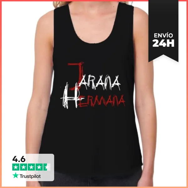 Camiseta Mujer Sin Mangas, Loose Fit Jarana Hermana Blanco- La