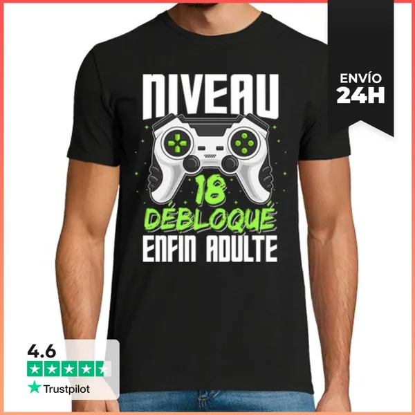 Camiseta Hombre Clásica Regalo De Cumpleaños Chico De 18 Años H