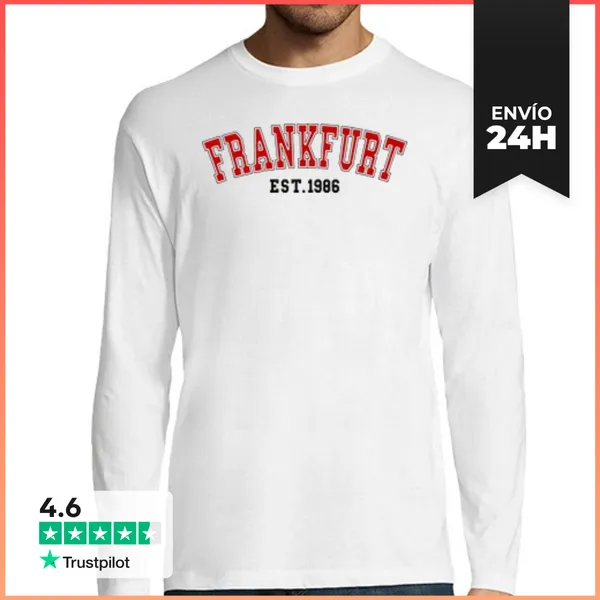 Camiseta Hombre Manga Larga Frankfurt Est 1986 LaTostadora