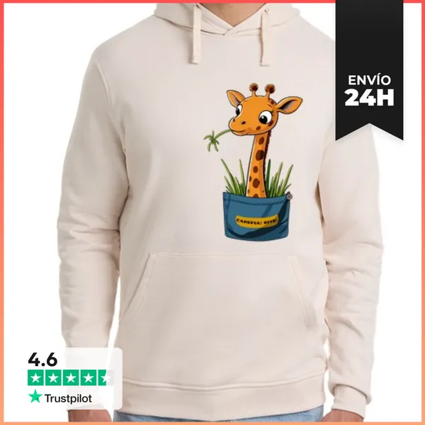 Sudadera Unisex Con Capucha Jirafa De Bolsillo Salvaje