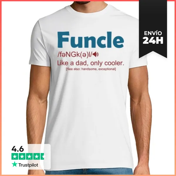 Camiseta Hombre Clásica Un Buen Tío Es Un Padre Más Genial