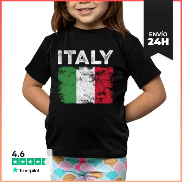 Camiseta Clásica Para Niños Bandera De Italia Bandera Italiana