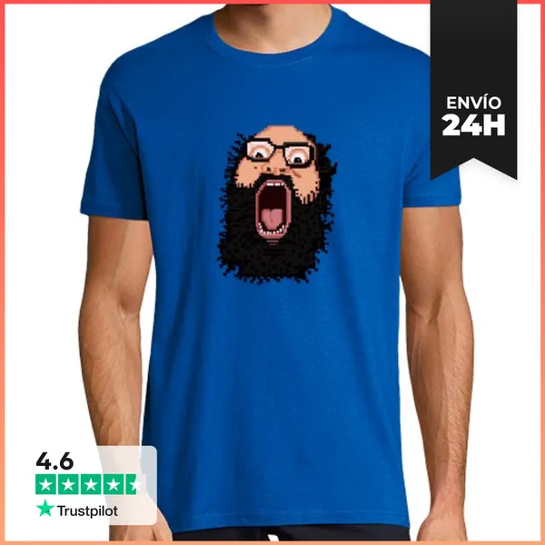 Camiseta Hombre Clásica Ignatius Pixel Art Cara LaTostadora