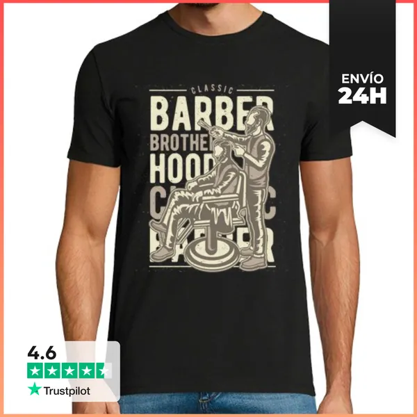 Camiseta Hombre Clásica Barber Brotherhood LaTostadora
