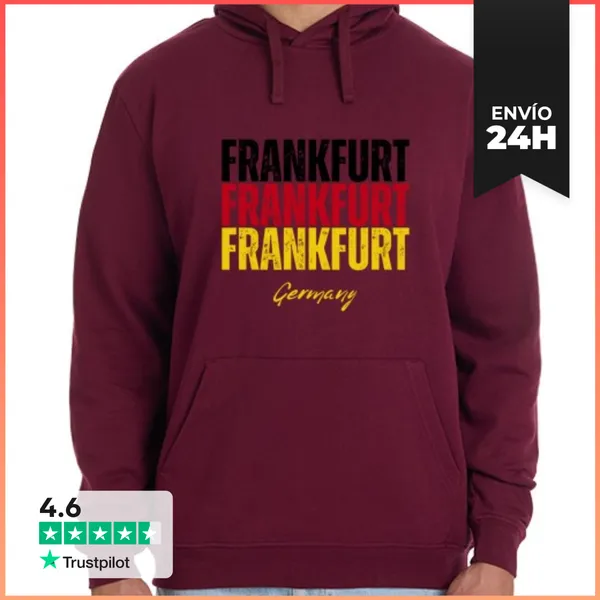 Sudadera Unisex Con Capucha Amo Frankfurt, Frankfurt Alemania