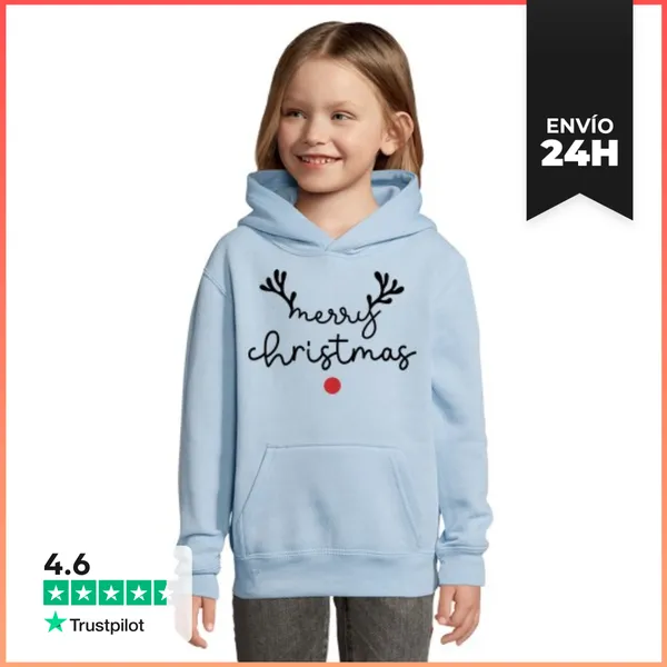 Sudadera Para Niños Con Capucha MERRY CHRISTMAS XMAS RUDOLPH EL