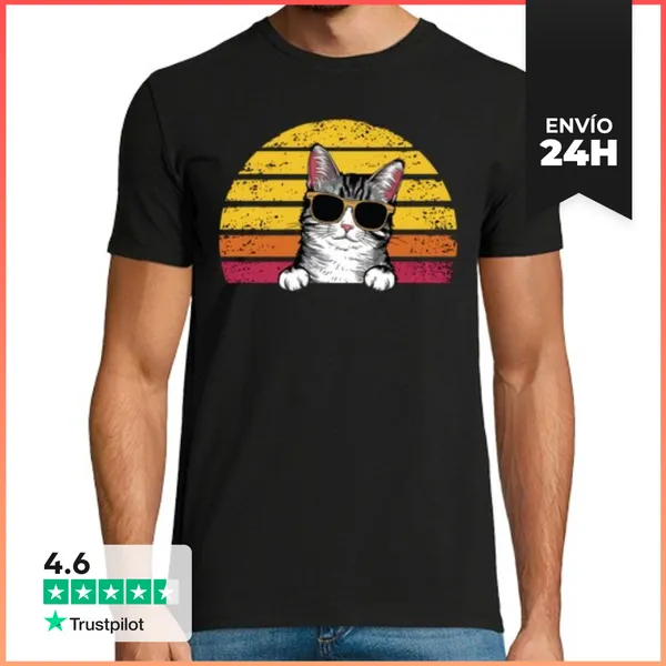 Camiseta Hombre Clásica Cat LaTostadora