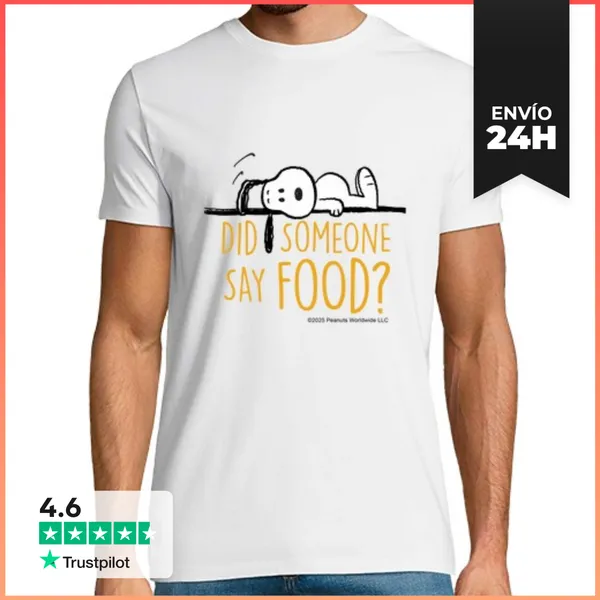 Camiseta Hombre Clásica Snoopy Did Someone Say Food LaTostadora
