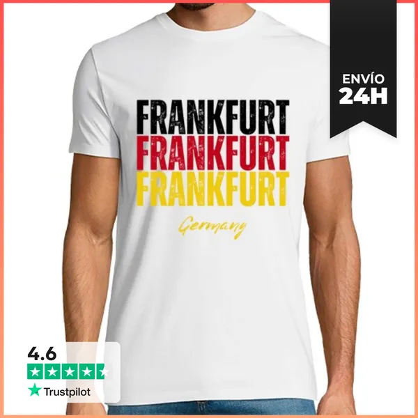 Camiseta Hombre Clásica Amo Frankfurt, Frankfurt Alemania
