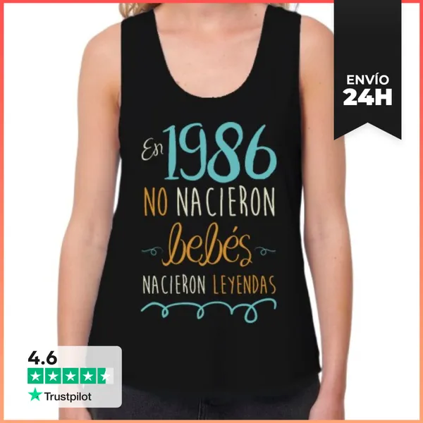 Camiseta Mujer Sin Mangas, Loose Fit En 1986 No Nacieron Bebés,