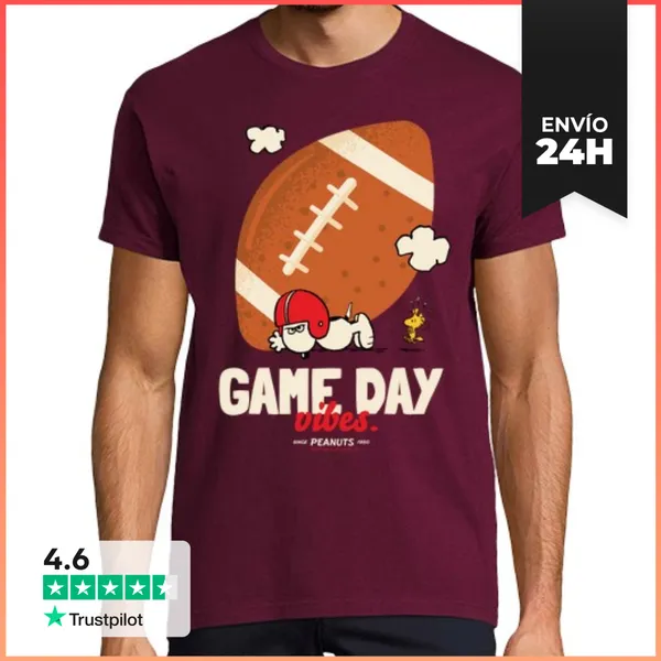 Camiseta Hombre Clásica Snoopy Game Day LaTostadora