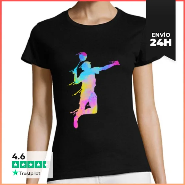 Camiseta Mujer Clásica Bádminton Fan Squash Entrenador Club Mu