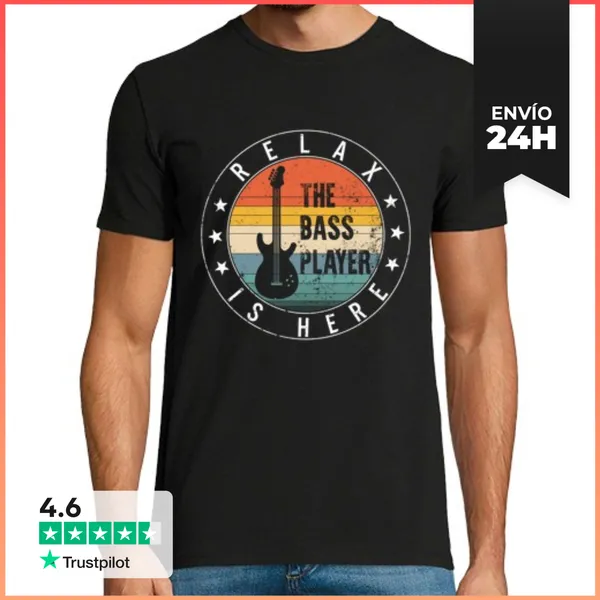 Camiseta Hombre Clásica Relájate El Bajista Está Aquí Camisa