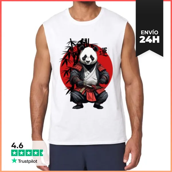 Camiseta Sin Mangas Guerrero Panda LaTostadora