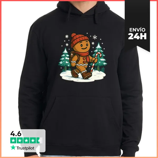 Sudadera Unisex Con Capucha Senderismo Navidad Excursionista