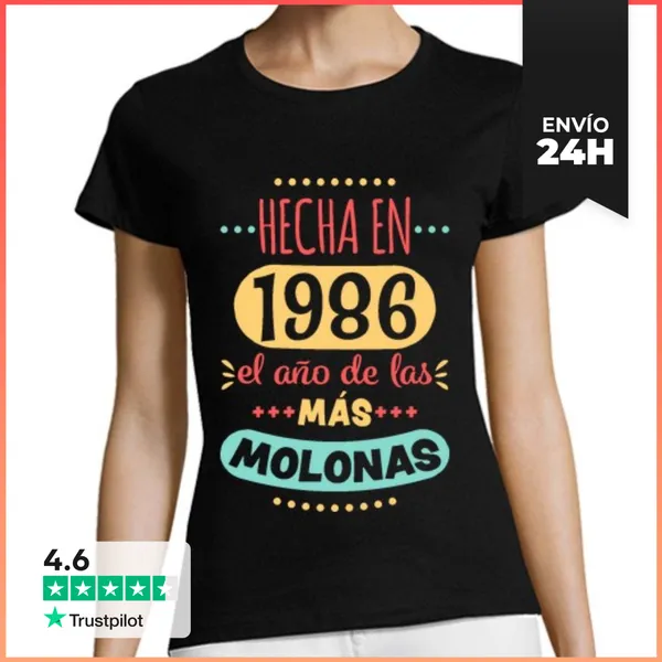 Camiseta Mujer Clásica Hecha En 1986 Molonas LaTostadora