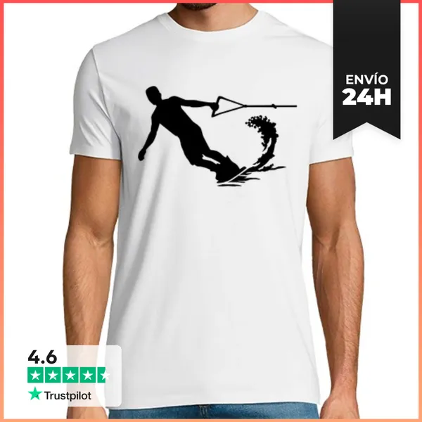 Camiseta Hombre Clásica Wakeboarder LaTostadora
