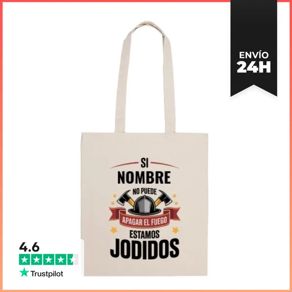 Bolsa De Tela Bombero Nombre Personalizable LaTostadora