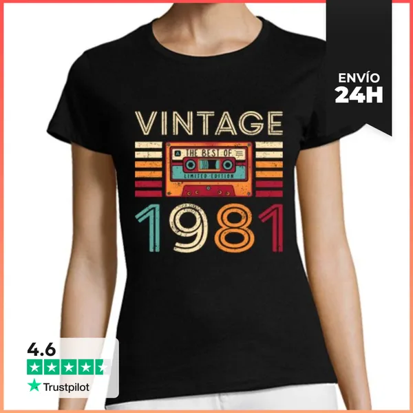 Camiseta Mujer Clásica Vintage 1981 LaTostadora