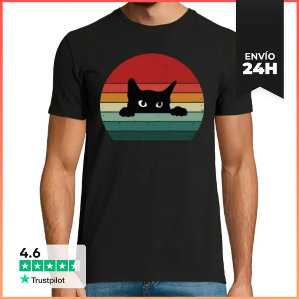 Camiseta Hombre Clásica Amante De Los Gatos LaTostadora