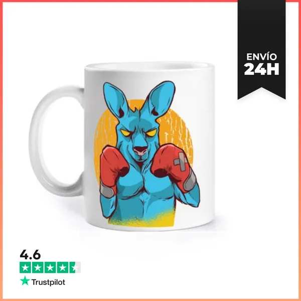 Taza Canguro Boxer Thumour Fun Divertida Taza Para Personalizar