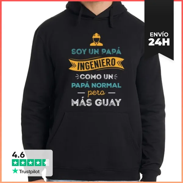 Sudadera Unisex Con Capucha Papá Ingeniero LaTostadora