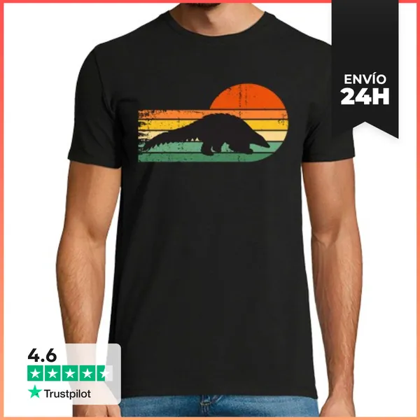 Camiseta Hombre Clásica Pangolín Estilo Retro Vintage LaTostadora