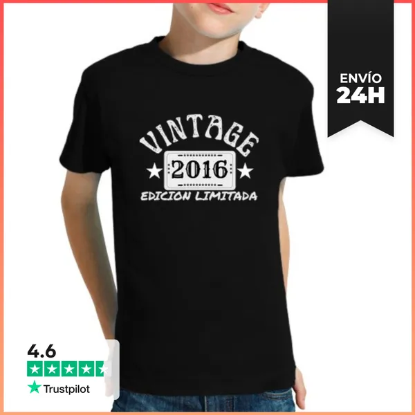 Camiseta Clásica Para Niños Vintage 2016 Edición Limitada Regalo