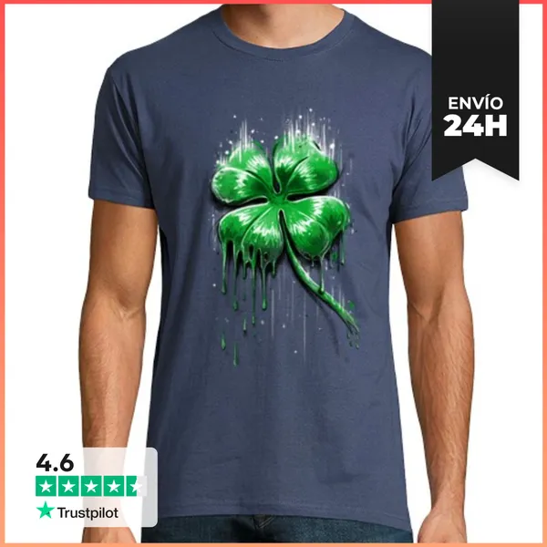 Camiseta Hombre Clásica Trébol De Cuatro Hojas LaTostadora