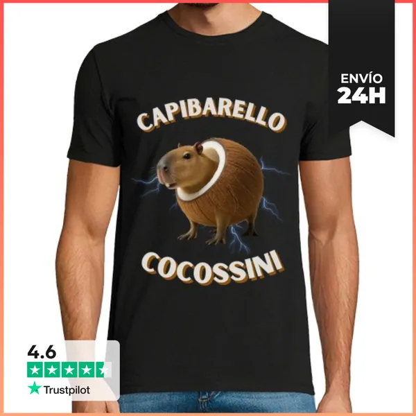 Camiseta Hombre Clásica Camiseta Capibarello Cocossini