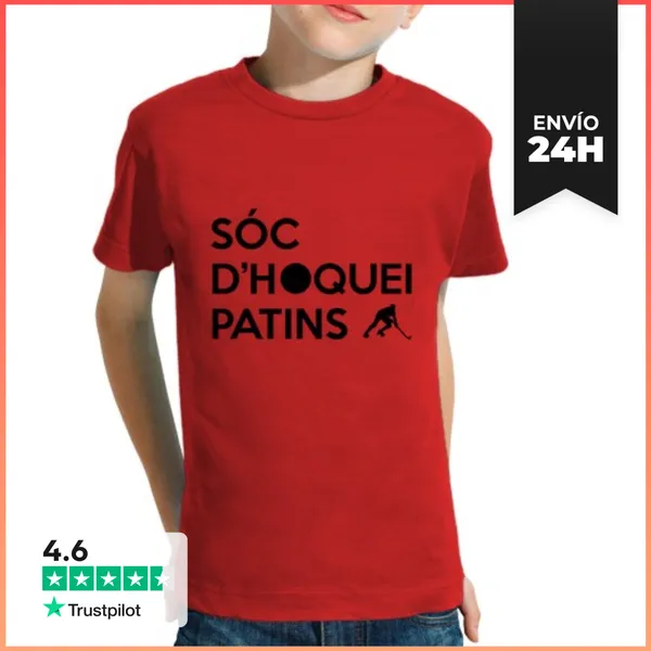 Camiseta Clásica Para Niños SOC DHOQUEI PATINS NEGRE LaTostadora
